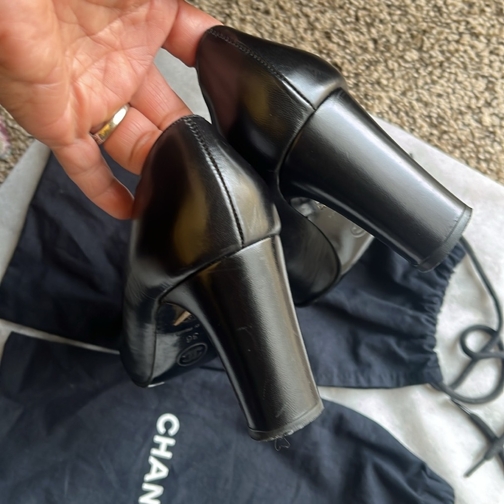 Authentic Chanel Heels Shoes - Black Size 36 Made in France - Picture 8 of 13